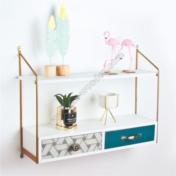 2-Tier Wall Shelf with drawers SS-MO607-D